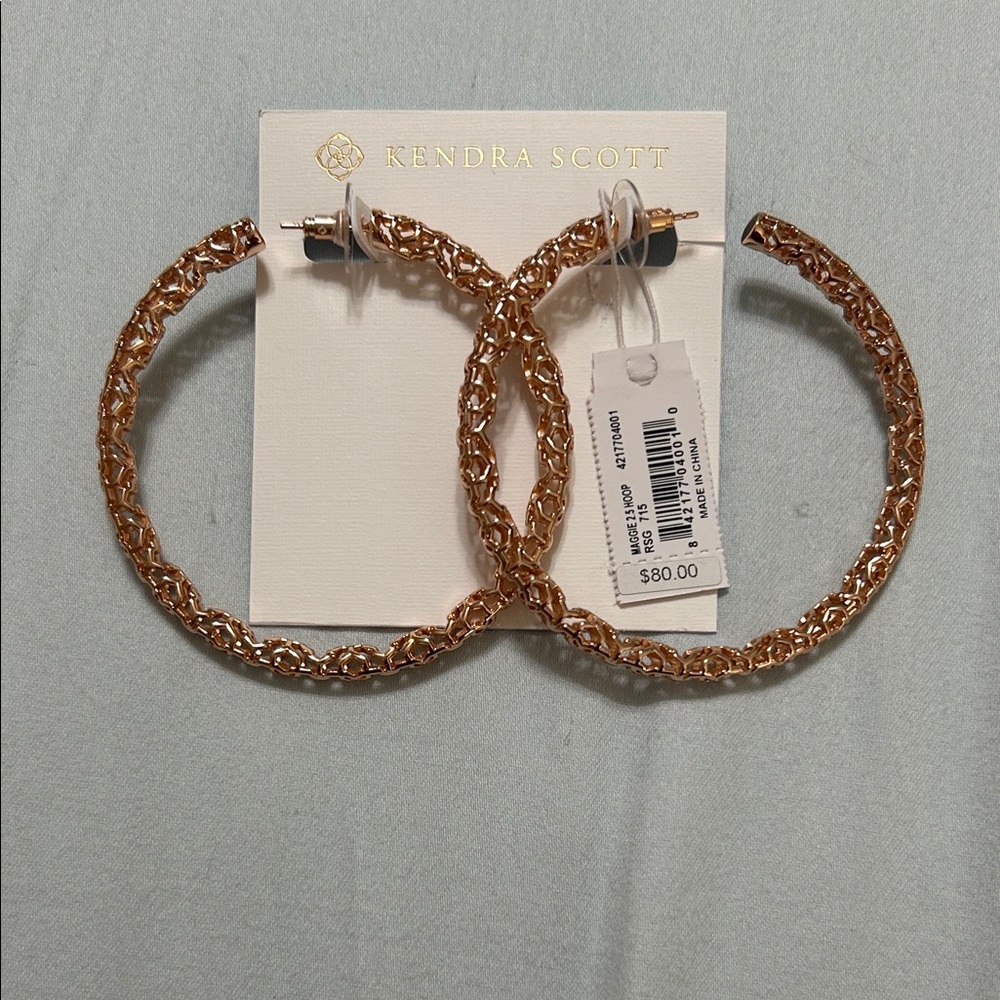 Kendra Scott Rose Gold Textured Hoops